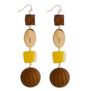 Long earring with acrylic beads. Approximately 4" in length